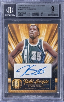 2013-14 Panini Gold Standard Gold Scripts #14 Kevin Durant Signed Card (#27/35) - BGS MINT 9/BGS 9